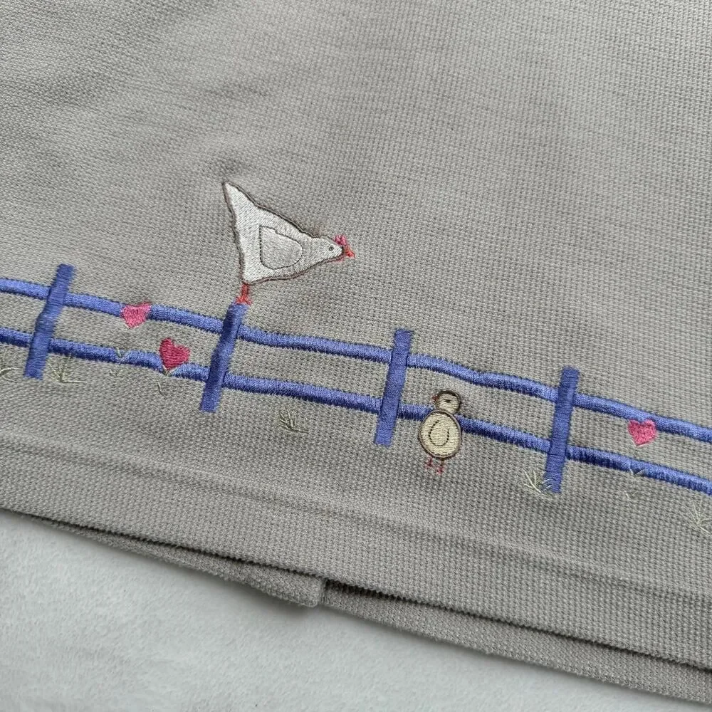 Vintage Chicken Embroidery Cardigan Farmer - Picture 7 of 8